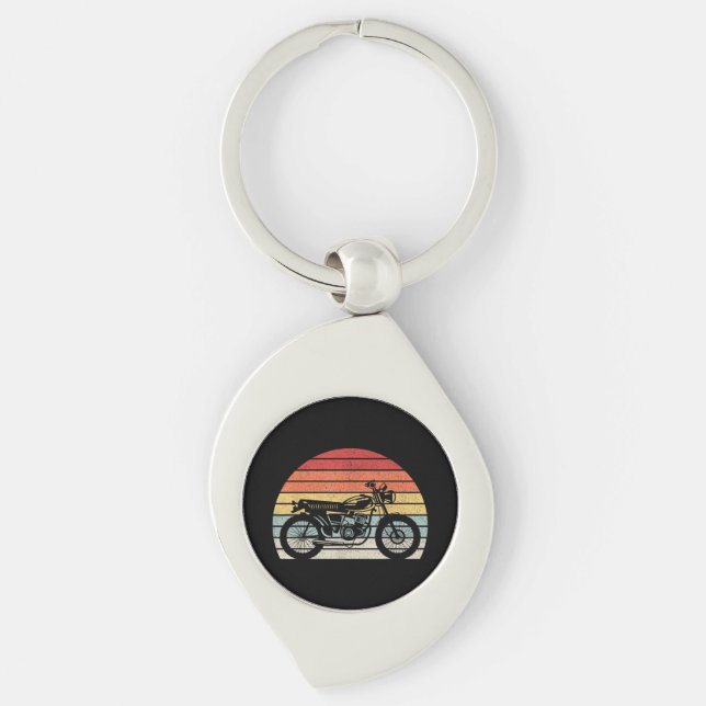 Vintage Retro Motorcycle Keychain (Front)