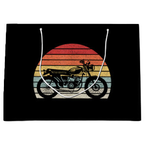 Vintage Retro Motorcycle Large Gift Bag