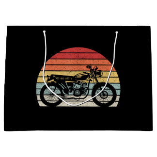 Vintage Retro Motorcycle Large Gift Bag