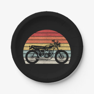 Vintage Retro Motorcycle Paper Plates
