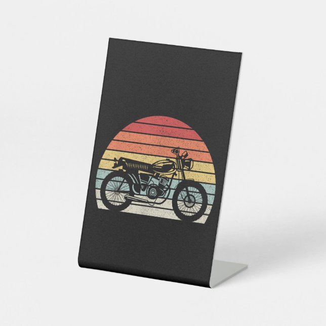 Vintage Retro Motorcycle Pedestal Sign (Front)