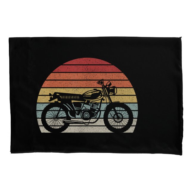 Vintage Retro Motorcycle Pillow Case (Front)