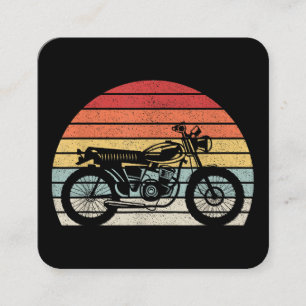 Vintage Retro Motorcycle Square Business Card