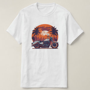 Vintage Retro Motorcycle Sunset Classic Biker T-Shirt