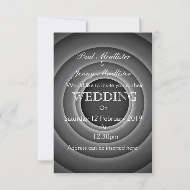 Vintage Retro movie credits Wedding invite (Front)