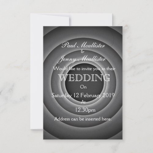 Vintage Retro movie credits Wedding invite