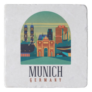 Vintage Retro Munich Bavaria Germany Trivet