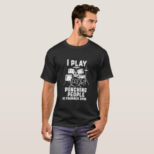 Vintage Retro Music Band Drummer I Play Drum T_Shirt