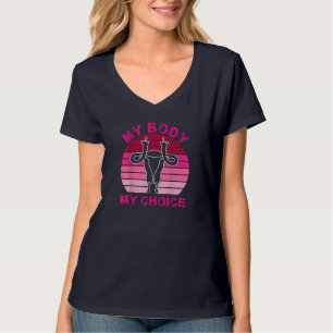Vintage Retro My body My Choice Middle Finger Uter T-Shirt