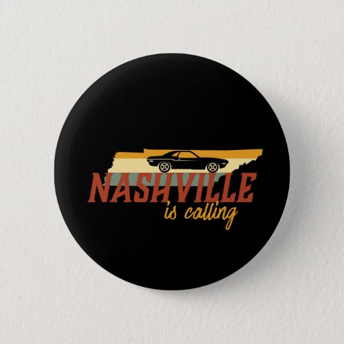 Vintage Retro Nashville Tennessee USA City Map Button