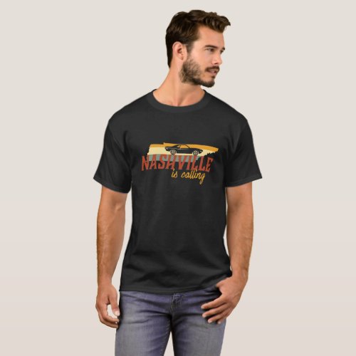 Vintage Retro Nashville Tennessee USA City Map T_Shirt