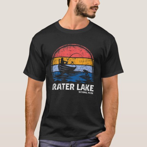 Vintage Retro National Park Crater Lake Summer Fis T_Shirt