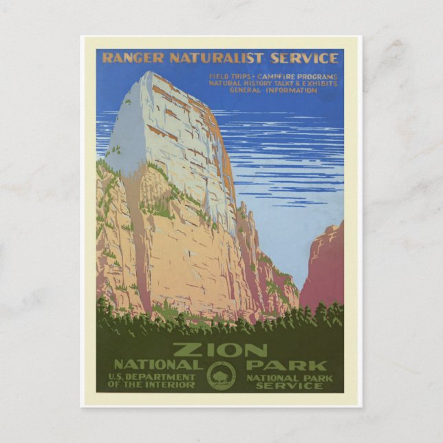 Vintage Retro National Park Travel Tourism Postcard (Front)