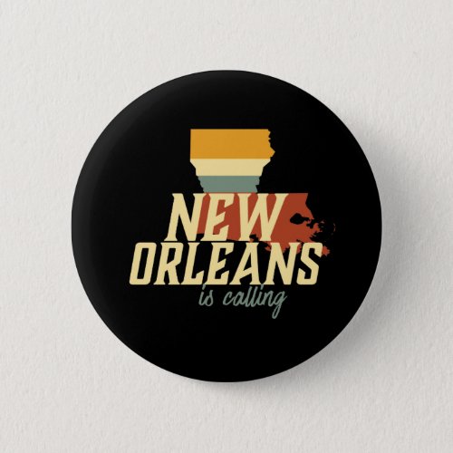 Vintage Retro New Orleans Louisiana USA City Map Button