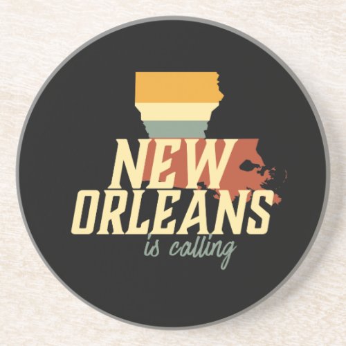 Vintage Retro New Orleans Louisiana USA City Map Coaster