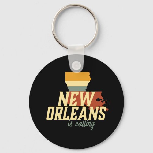 Vintage Retro New Orleans Louisiana USA City Map Keychain