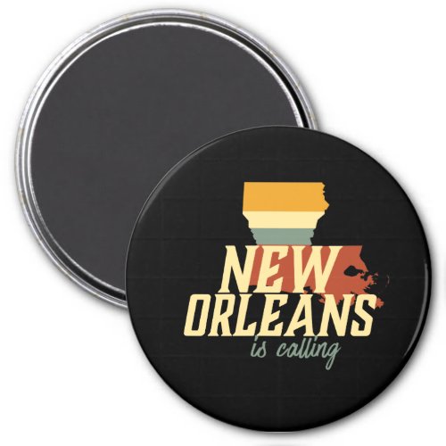Vintage Retro New Orleans Louisiana USA City Map Magnet