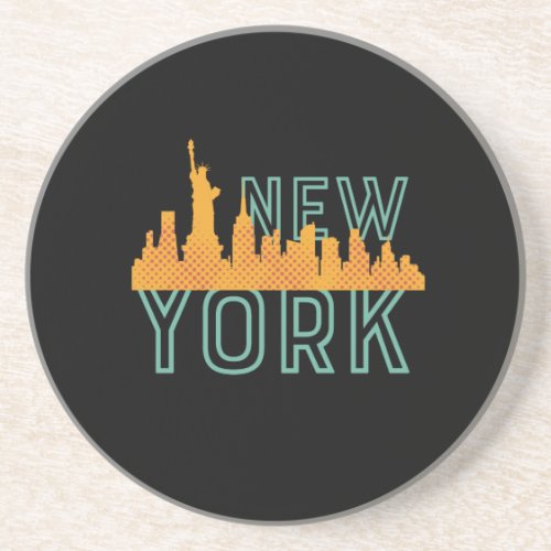 Vintage Retro New York NY City Skyscrapper Coaster