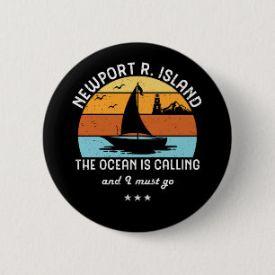 Vintage Retro Newport Rhode Island Sailing Button