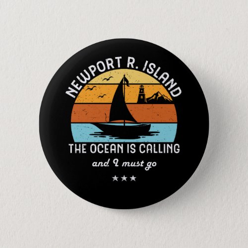 Vintage Retro Newport Rhode Island Sailing Button