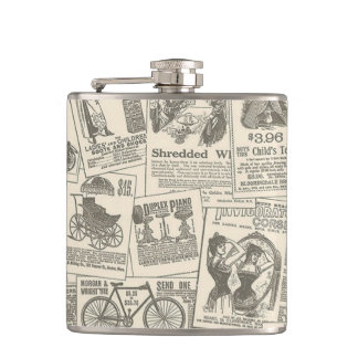 Vintage Retro Newspaper Gifts Flask