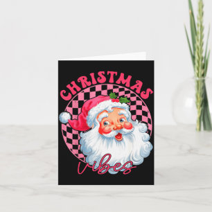Vintage Retro Nk Santa Christmas Vibes Groovy Nk S Card