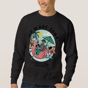 Vintage Retro No Wake Zone Beach Tropical Vacation Sweatshirt