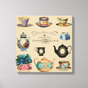Vintage Retro North Star Tea Blend Company Advert Canvas Print