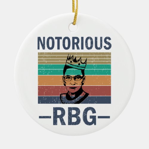 Vintage Retro Notorious RBG Ruth Bader Ginsburg Ceramic Ornament