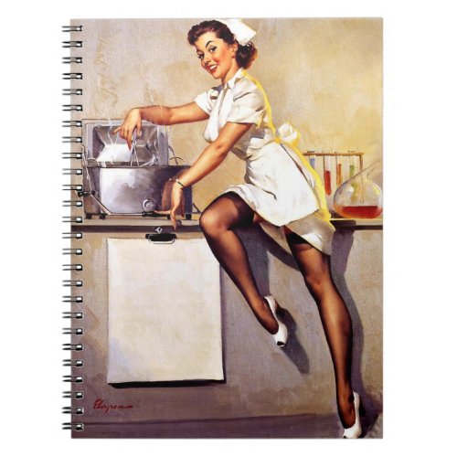 Vintage Retro Nurse Pin Up Girl Notebook