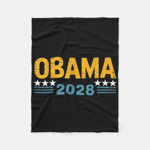 Vintage Retro Obama For President 2028 Men Women  Fleece Blanket