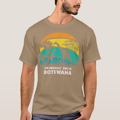 Vintage Retro Okavango Delta Botswana Africa Safar T_Shirt