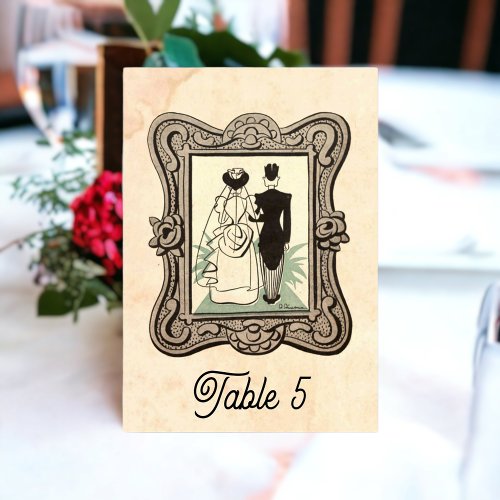 Vintage Retro Old 50s Comic Book Rustic Wedding Table Number