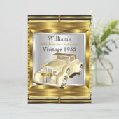 Vintage Retro Old Car Gatsby Deco Party Invitation (Standing Front)