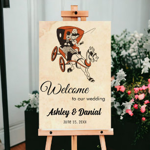 Vintage Retro Old Comic 50s Rustic Welcome Wedding Foam Board
