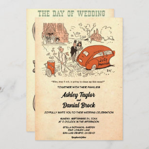 Vintage Retro Old Comic Funny Sarcastic Wedding Invitation