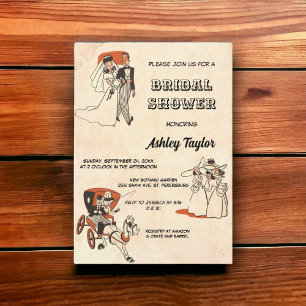 Vintage retro old comic-themed chic Bridal Shower Invitation
