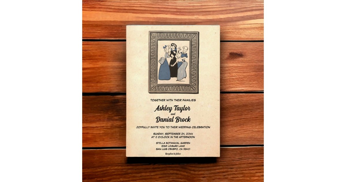 Vintage Retro Old Rustic Funny Comic Book Wedding Invitation | Zazzle