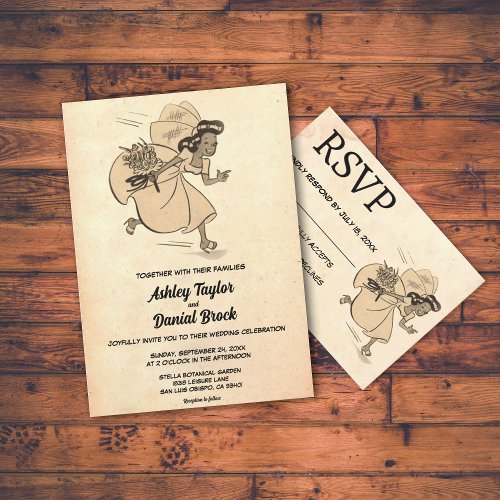 Vintage Retro Old Rustic Stylish Ancient Wedding Invitation