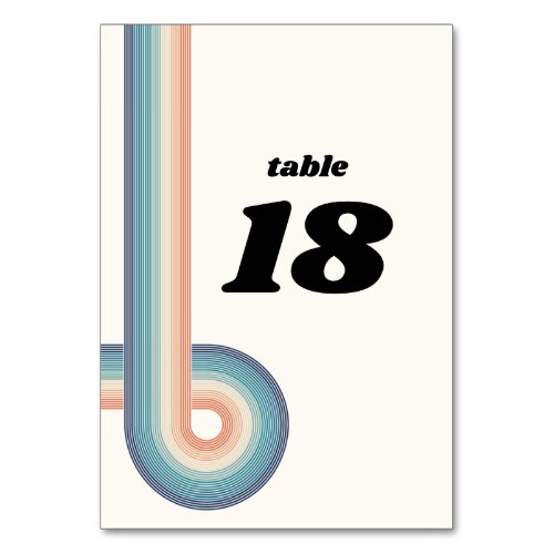 Vintage Retro Old Style 70s Wedding Table Number