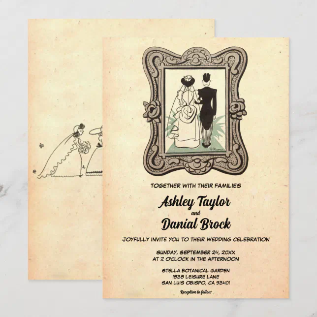 Vintage Retro Old Style Couple Comic Book Wedding Invitation | Zazzle