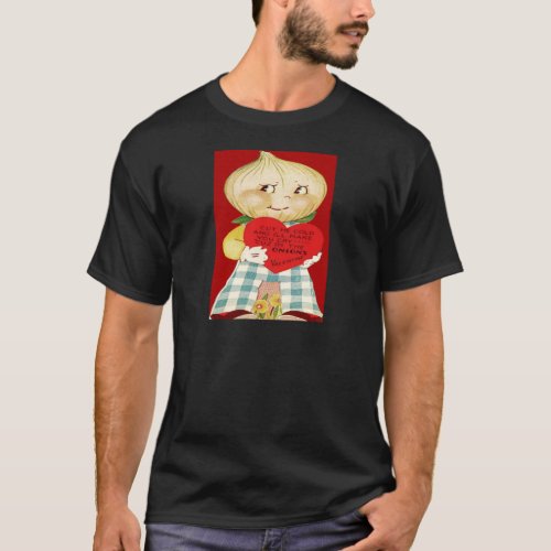 Vintage Retro Onion Boy Valentine Card T_Shirt