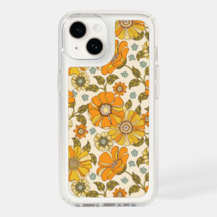 Vintage Retro Orange Floral Pattern Speck iPhone 14 Case