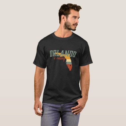 Vintage Retro Orlando Florida USA City Map T_Shirt