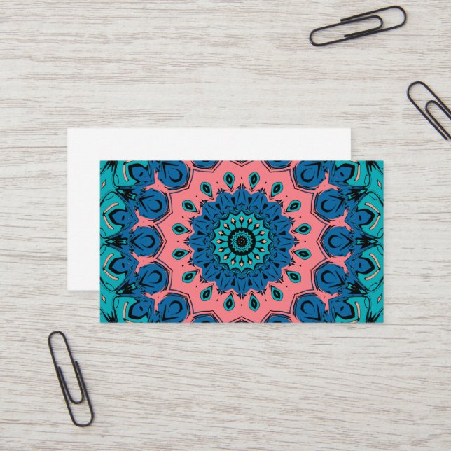 vintage retro ornamental mandala business card (Front/Back In Situ)