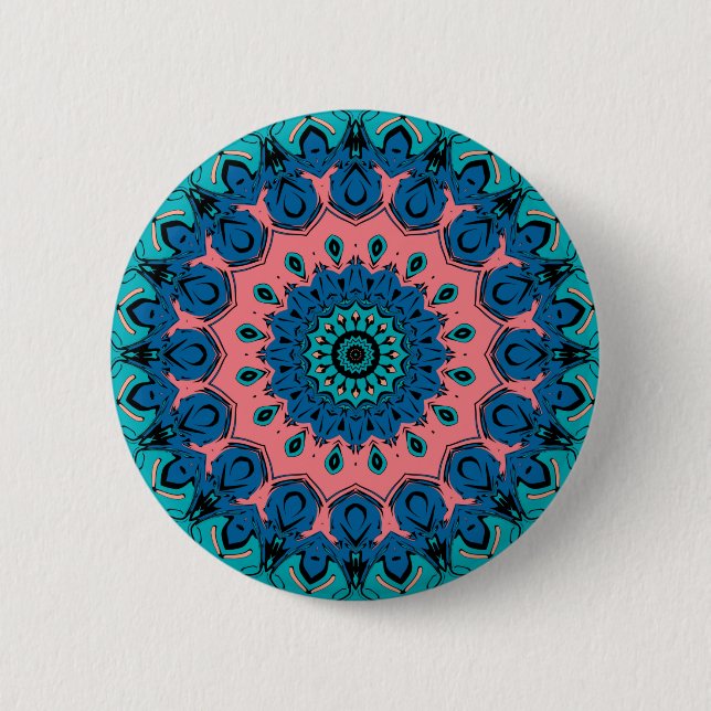 vintage retro ornamental mandala button (Front)