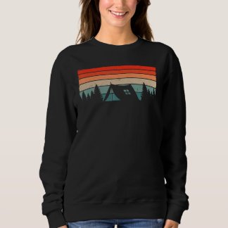 vintage retro outdoor camp tent camping  pine tree sweatshirt
