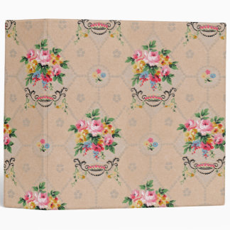 Vintage Retro Paper Wallpaper Hanging Flower Pot 3 Ring Binder