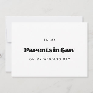 Vintage Retro Parents in law wedding day card