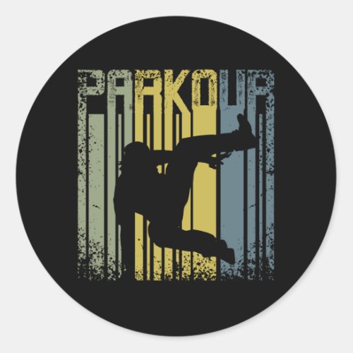 Vintage Retro Parkour Freerunning Classic Round Sticker